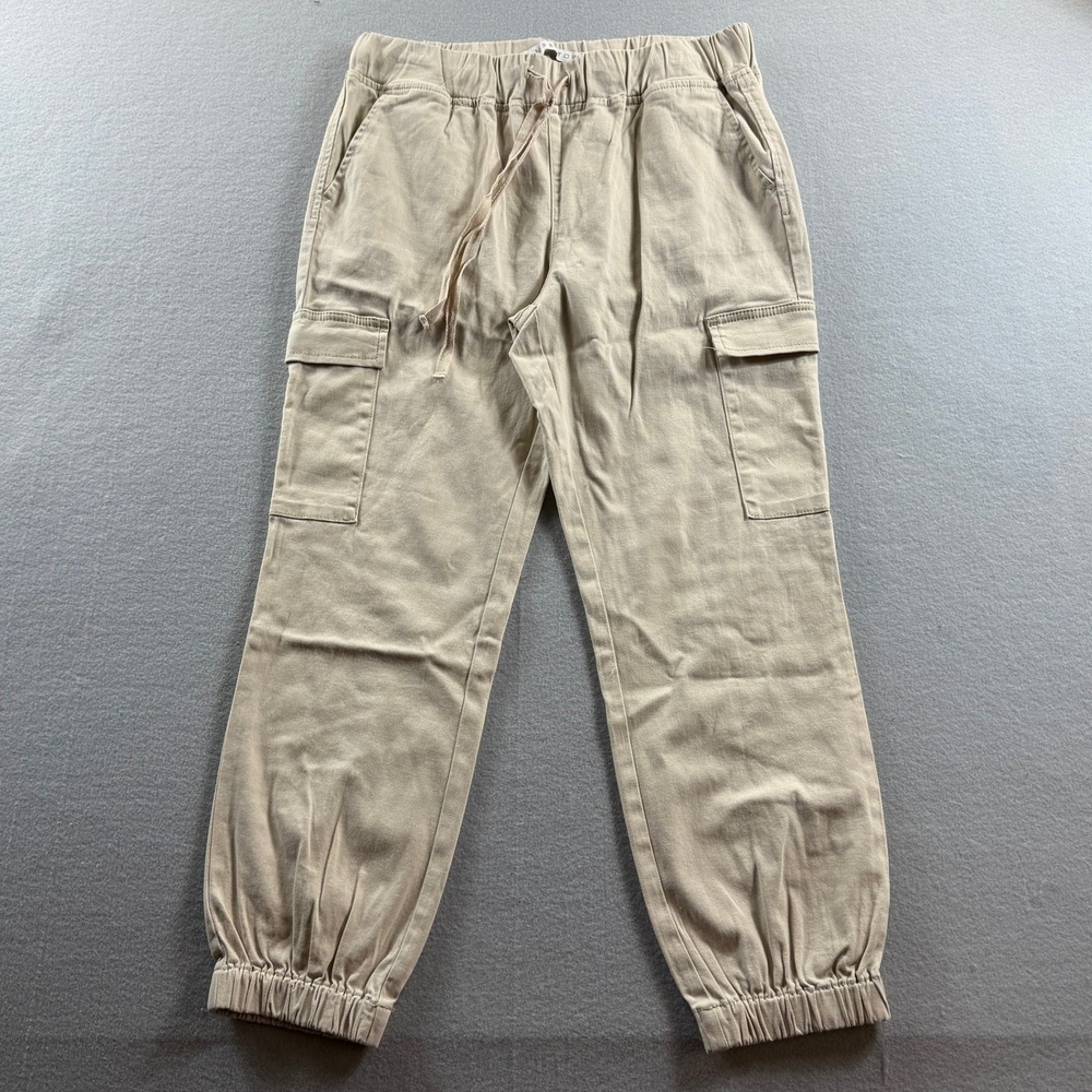 Tinseltown Cargo Joggers Womens Medium Tan Elastic Waist Drawstring 31x25